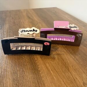 BUNDLE OF 2 - NWT Chunks Jumbo Box Claw (Brown/Lilac & Black/Taupe)